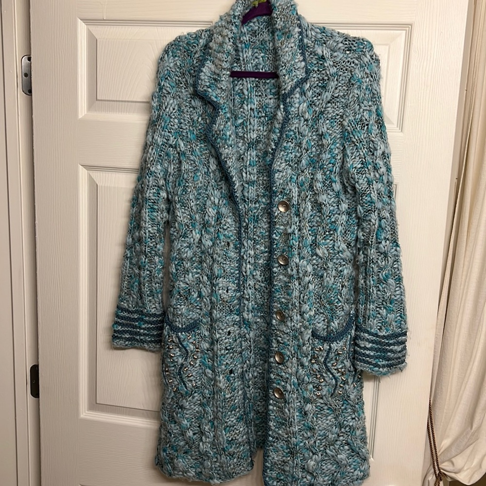Sigrid Olsen Open Front Loose Knit Sweater